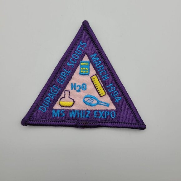 Girl Scout Badge Vintage Patch Brownie 90s Retro Troop Ms Whiz Expo USA Du Page - Picture 1 of 4